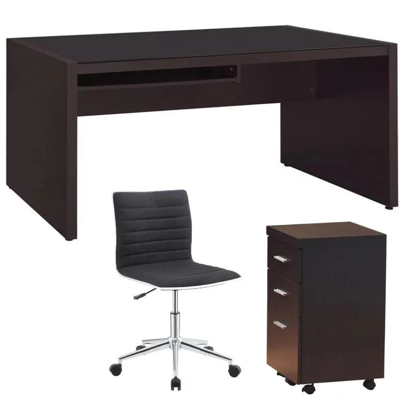 3 Piece Office Chair Computer Desk and Mobile File Cabinet C50920