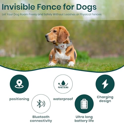 Electric Dog Fence Wireless Containment System with Waterproof Training Collar J56540