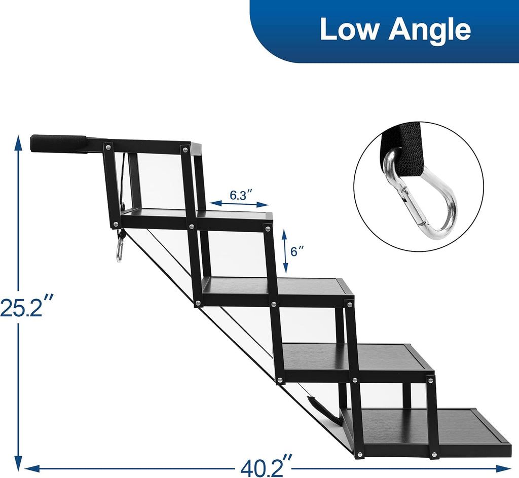 Foldable Aluminum 5 Step Dog Stairs with Nonslip Surface, Pack of 2 G56944