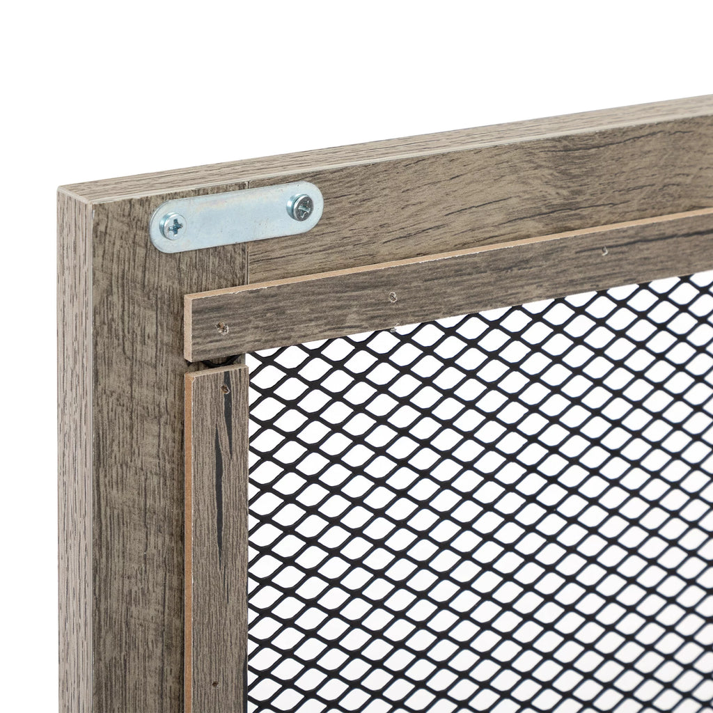 Farmhouse Nightstand with Power Outlets, USB Ports, Cabinet, Storage Shelf N59726