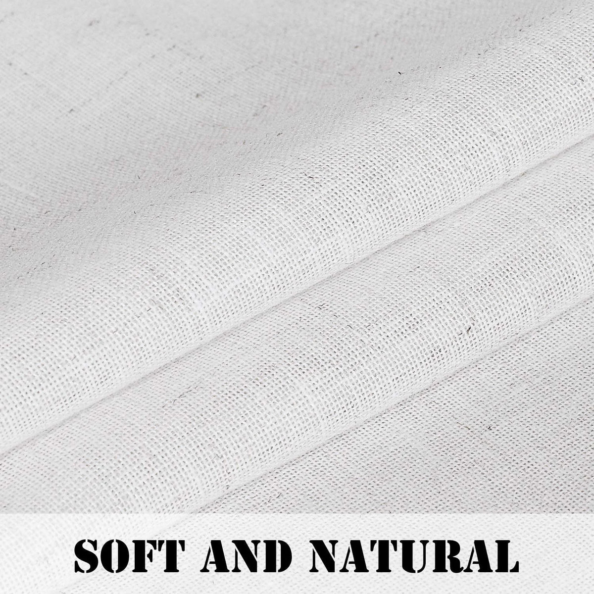 Natural Linen Blended Light Filtering Curtains Set of 2 White 52" x 96" J333187