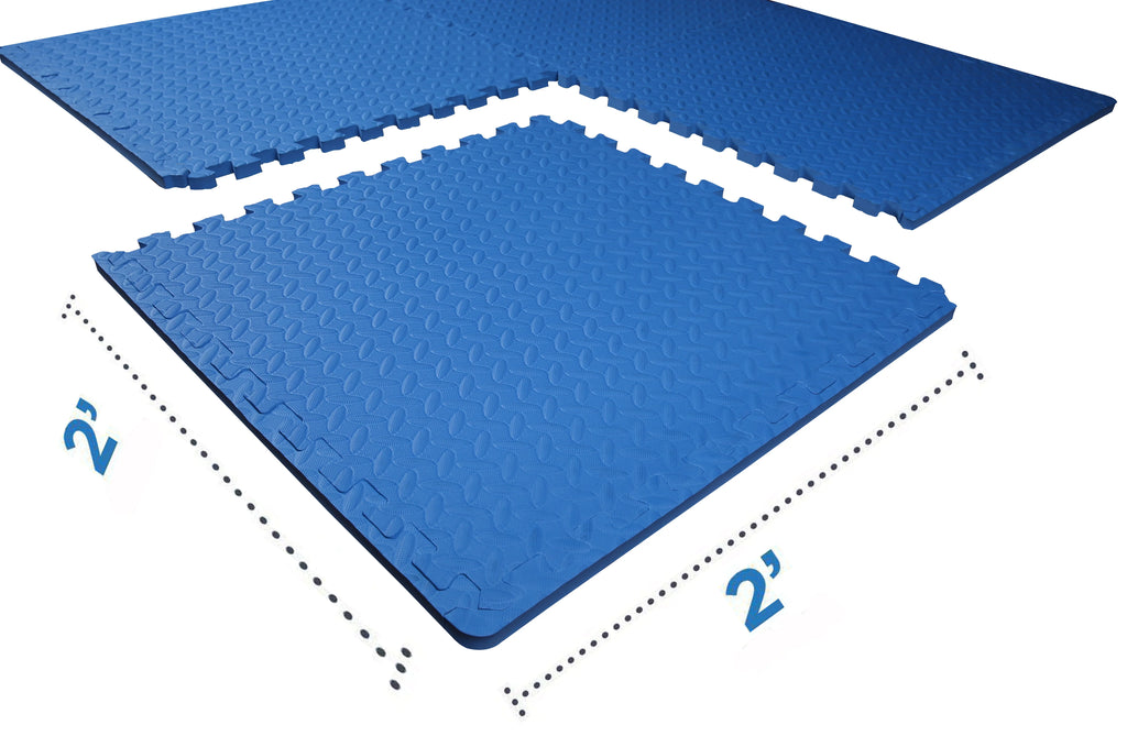 1 In. Thick EVA Foam Interlocking Exercise Mat, 6 Piece, Black J92916