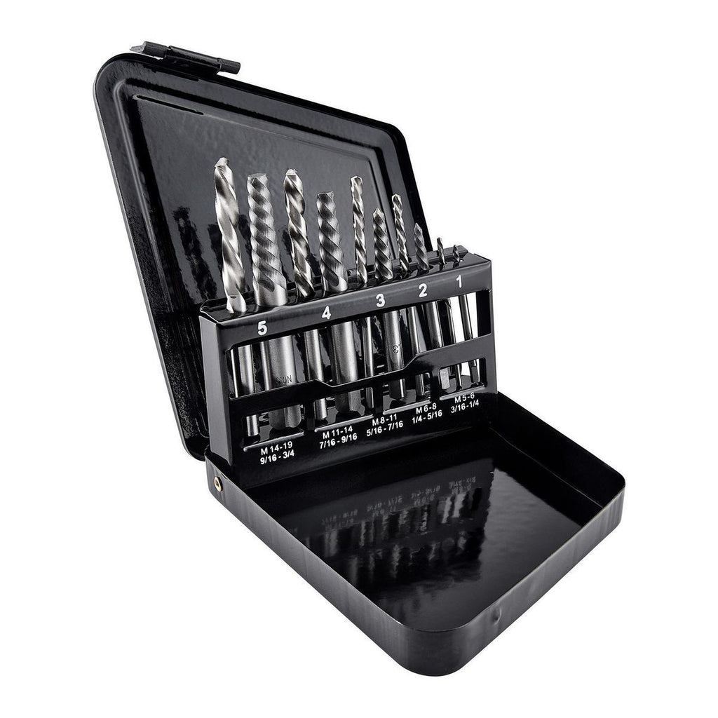 Screw Extractor and Left-Hand Drill Bit Combo Set, 10-Piece O21876