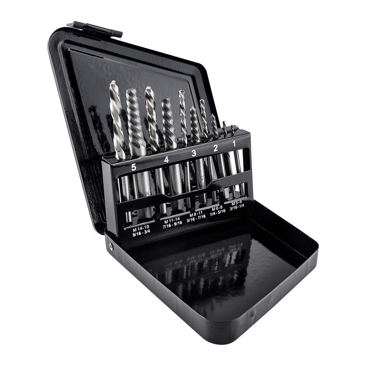 Screw Extractor and Left-Hand Drill Bit Combo Set, 10-Piece O21876