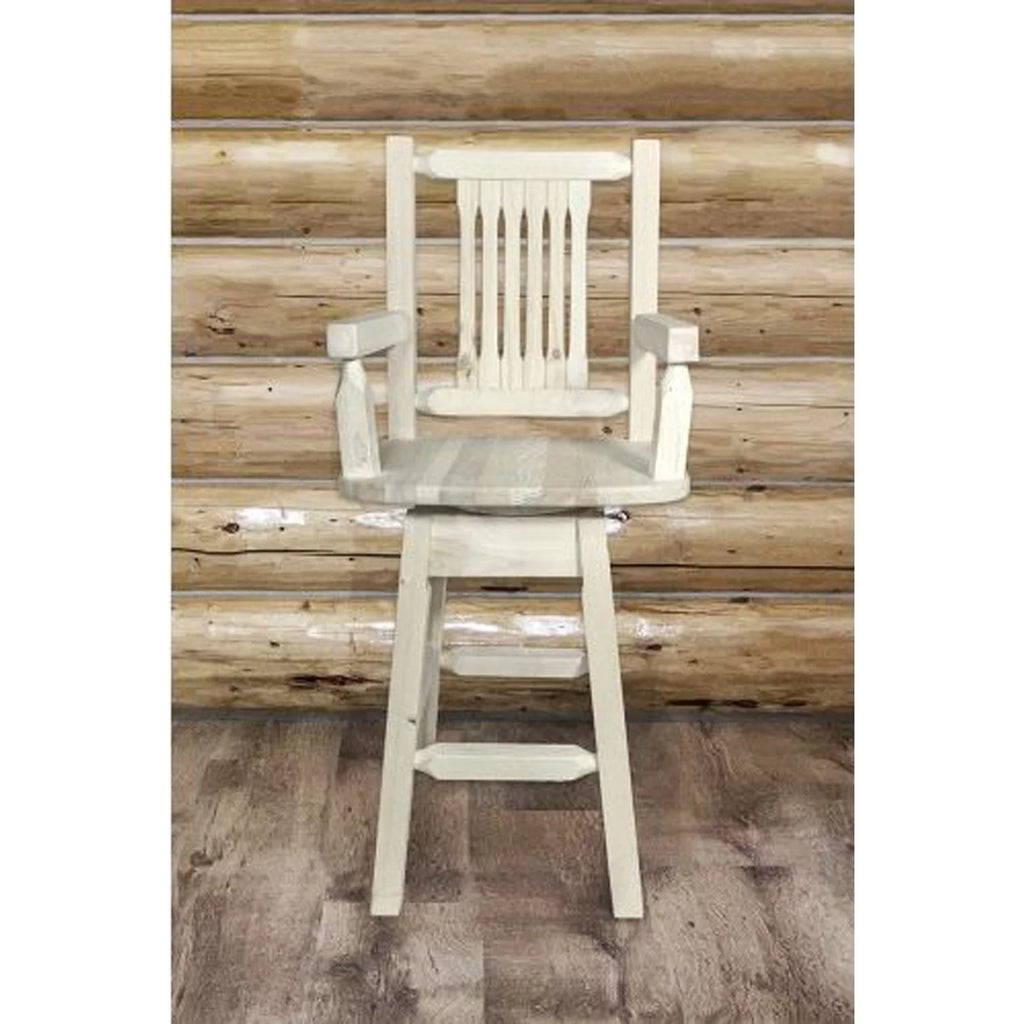 Wood Swivel Barstool in Natural P38042