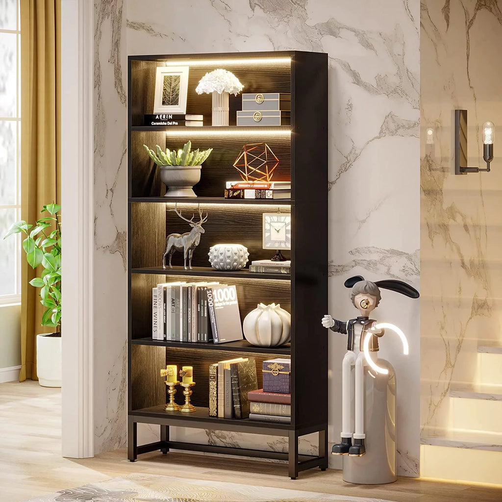 5 Shelf Bookcase with Led Lights L42336