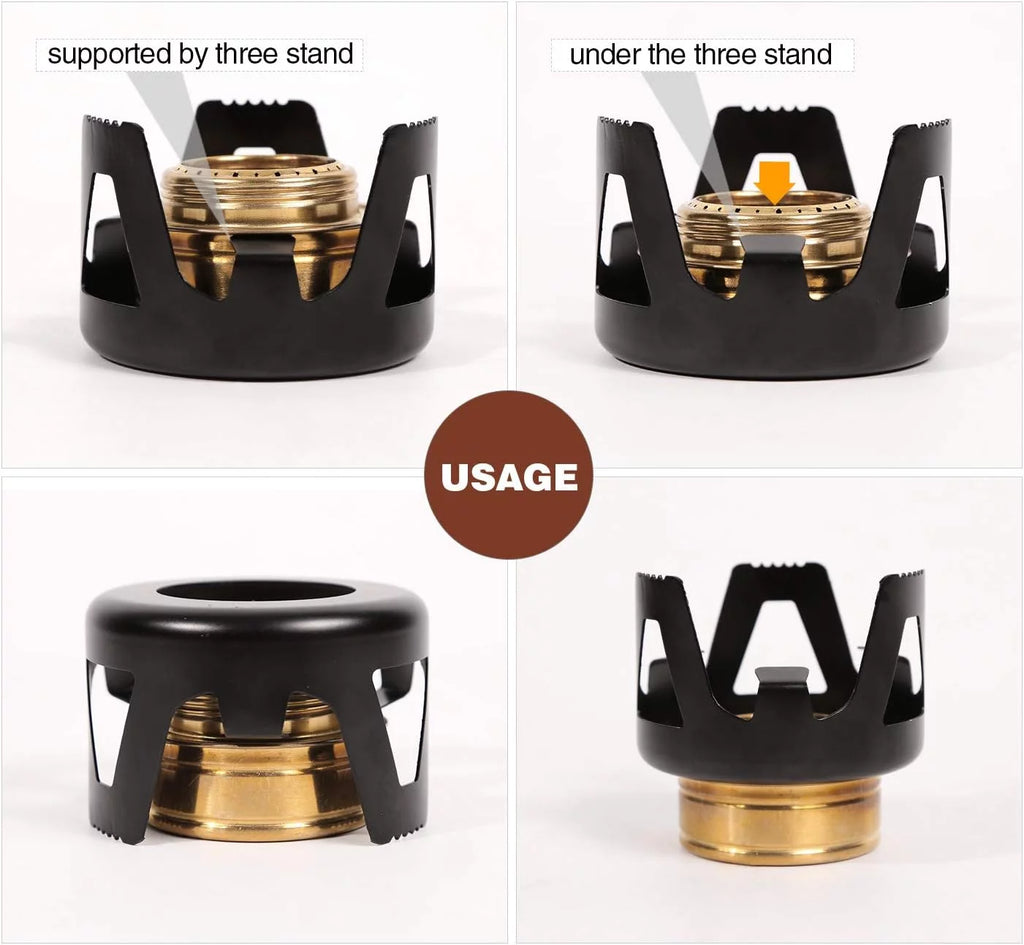 Lightweight Brass Alcohol Stove Burner with Stand Y3535