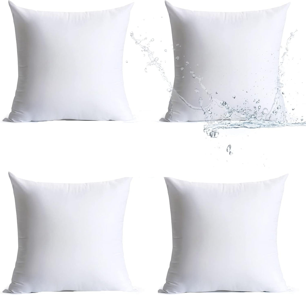 Pack of 4 Water Resistant Hypoallergenic Square Pillow Inserts Z744