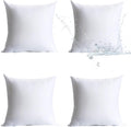 Pack of 4 Water Resistant Hypoallergenic Square Pillow Inserts Z744