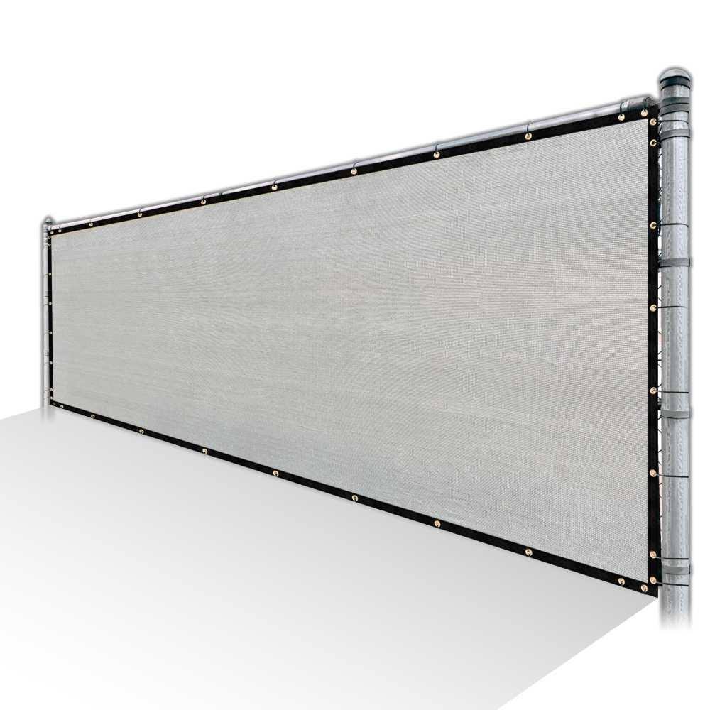 Grey Privacy Fence Screen HDPE Mesh Windscreen with Reinforced Grommets L5020