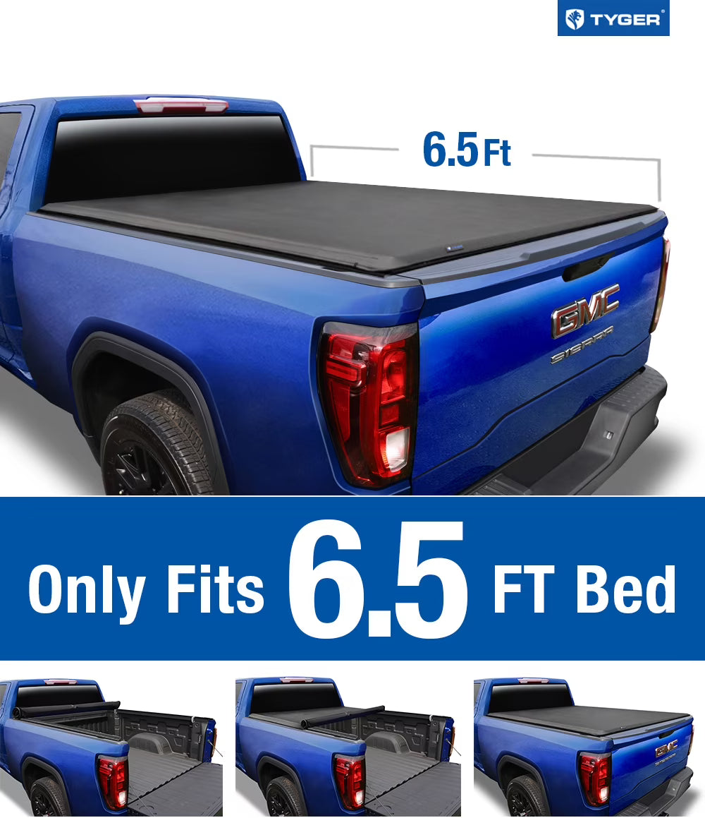 Soft Roll-up Truck Bed Tonneau Cover for 6'7" Bed A305