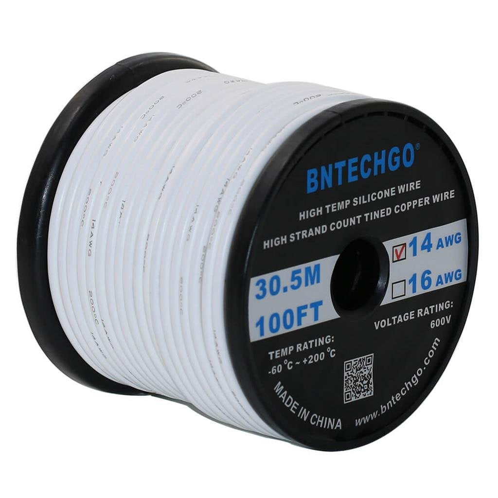 14 Gauge Silicone Wire Spool 200 ft Blue 14 AWG Stranded Tinned Copper Wire Pack of 2 P7669