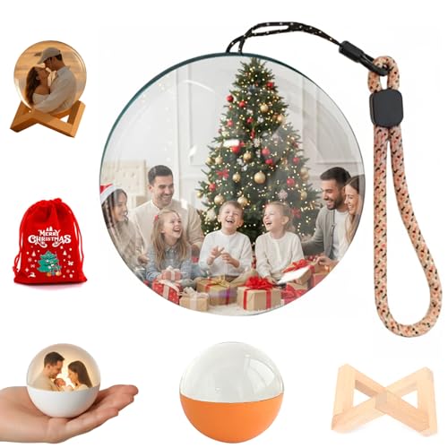 2.7" White 3D Crystal Ball Christmas Ornament F64887