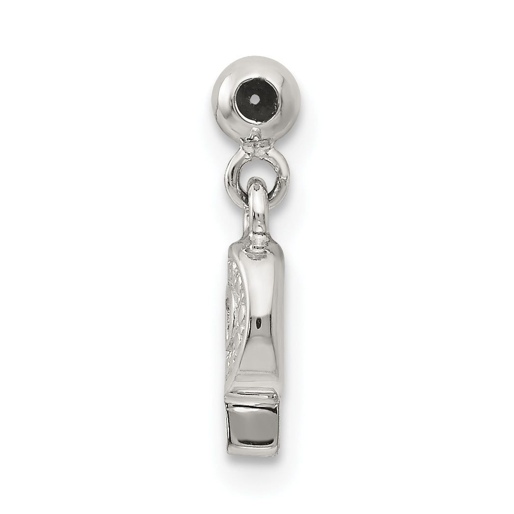Sterling Silver Letter P Dangle Initial Charm Pendant with Rope Chain Necklace 20'' D58757