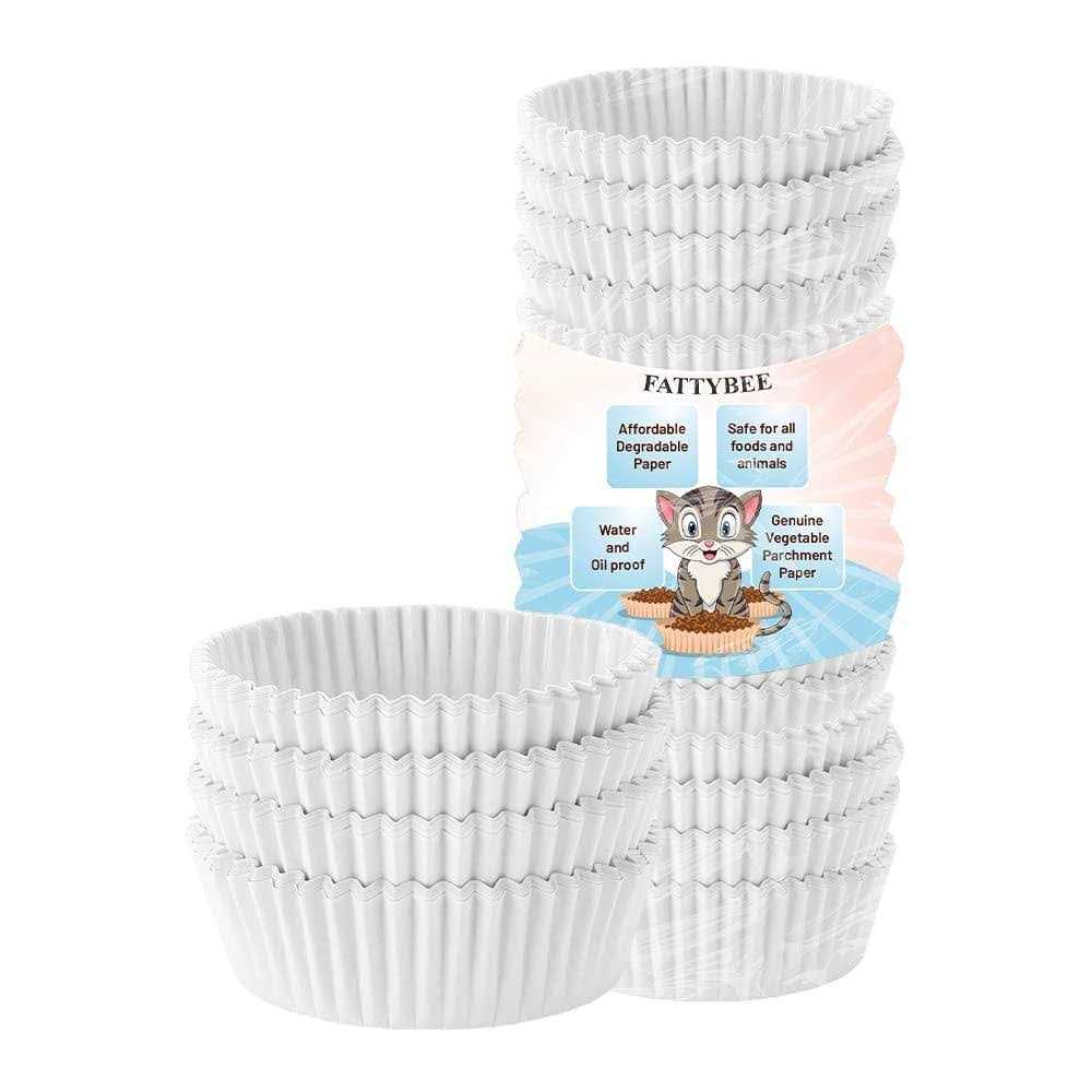 200 Pcs White Disposable Pet Feeding Bowls P20283