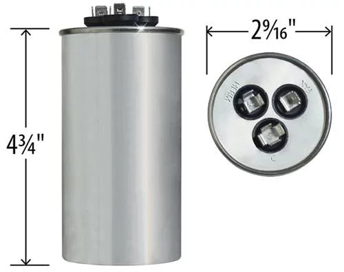 80/10 uF 440 VAC Dual Round Replacement Capacitor S5652