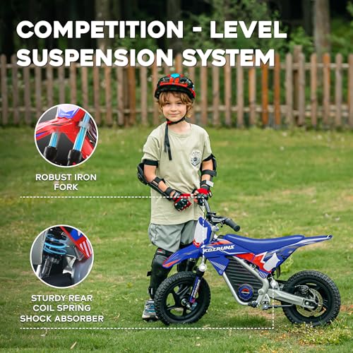 Red Electric Dirt Bike with 12-Inch Off-Road Tires B8237