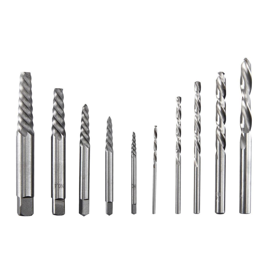 Screw Extractor and Left-Hand Drill Bit Combo Set, 10-Piece O21876