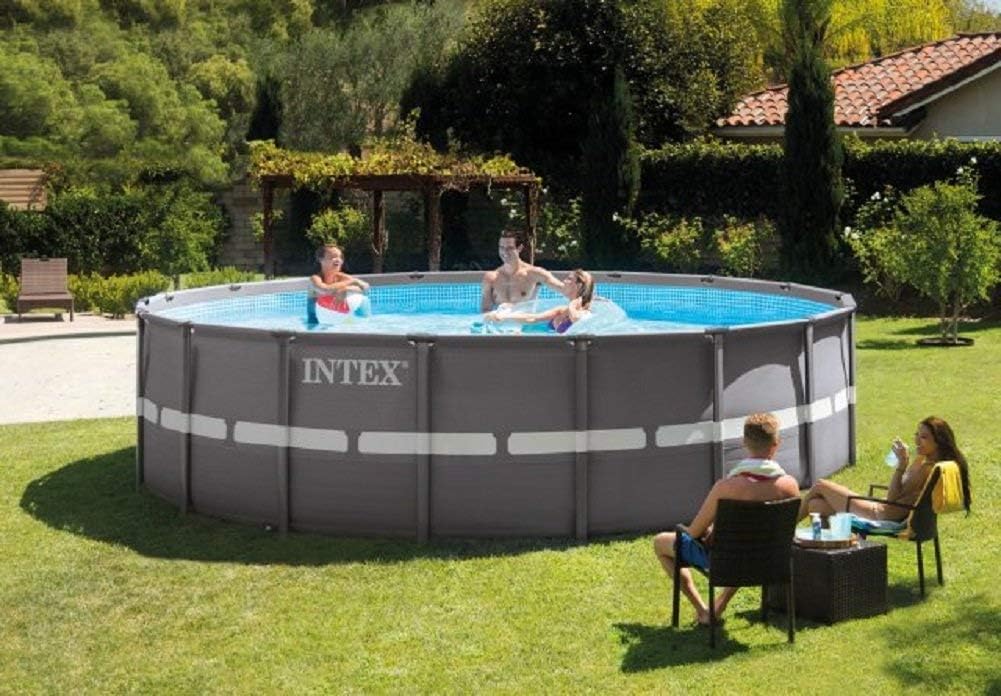 18ft x 52in Ultra Frame Pool Set with Sand Filter Pump, Ladder, Ground Cloth & Pool Cover W9034