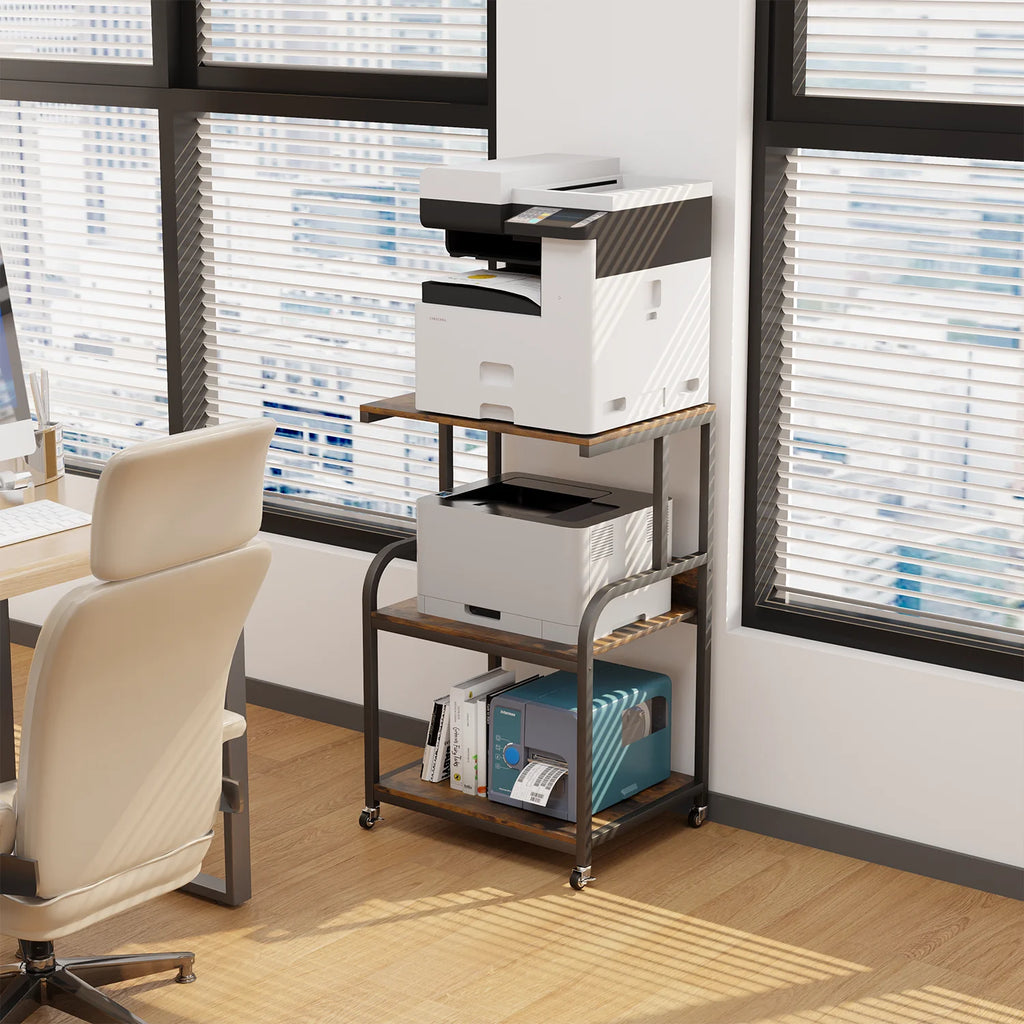 Large 3 Tier Printer Stand with Wheels H16025