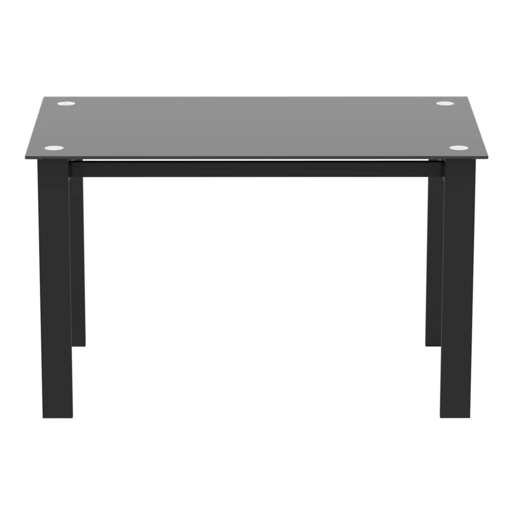 Black Glass Top Metal Frame Dining Table F726
