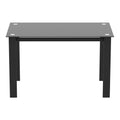 Black Glass Top Metal Frame Dining Table F726