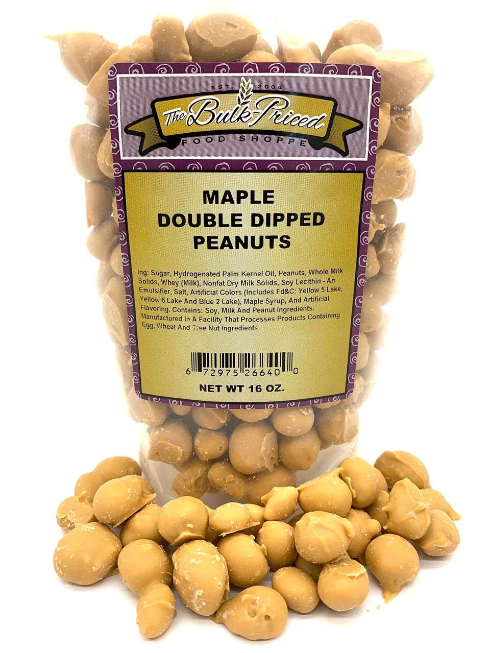 Maple Double Dipped Peanuts, 1 lb. Resealable Zip Lock Stand Up Bag J4287