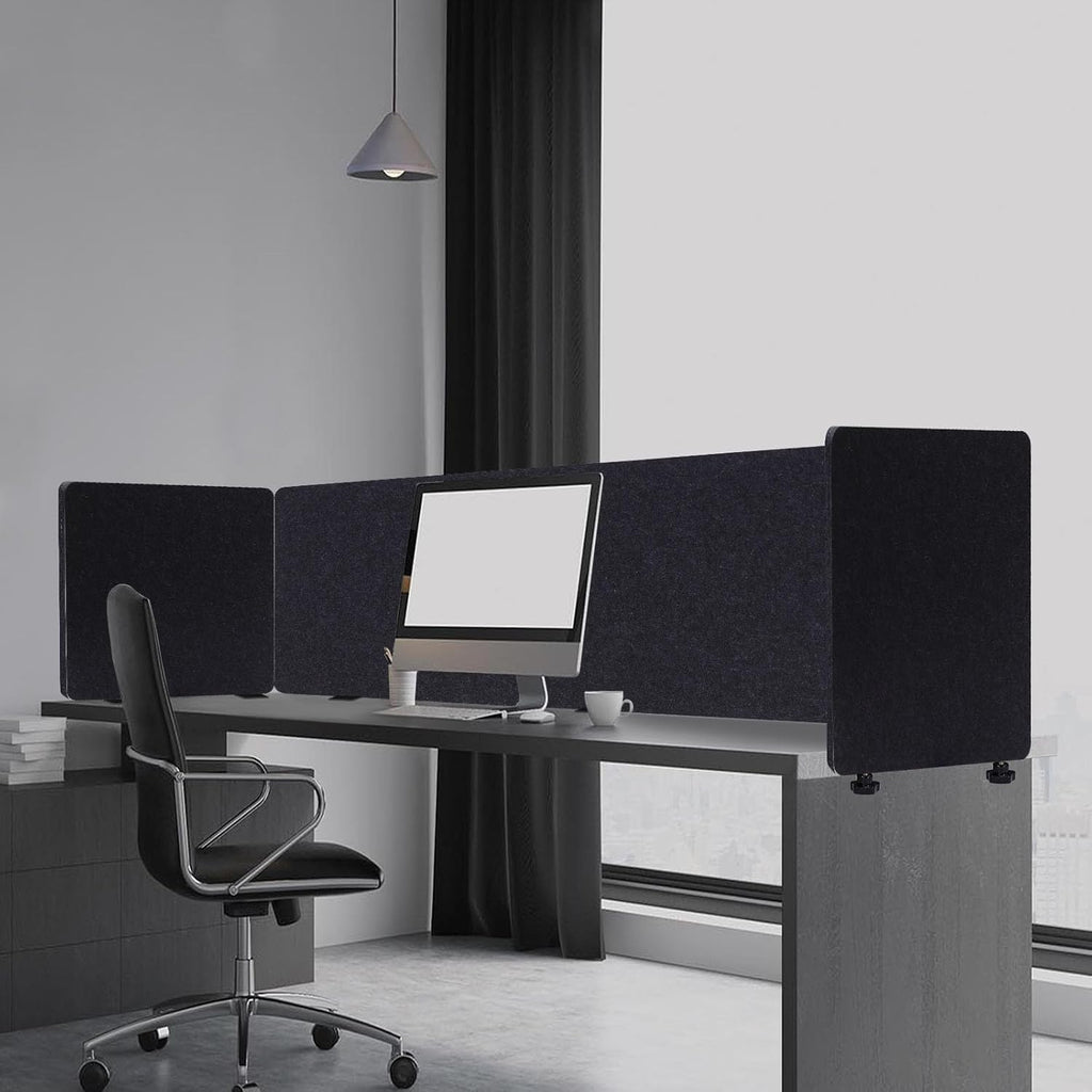 Dark Gray Acoustic Desk Privacy Panel, 59"L x 24"W T915