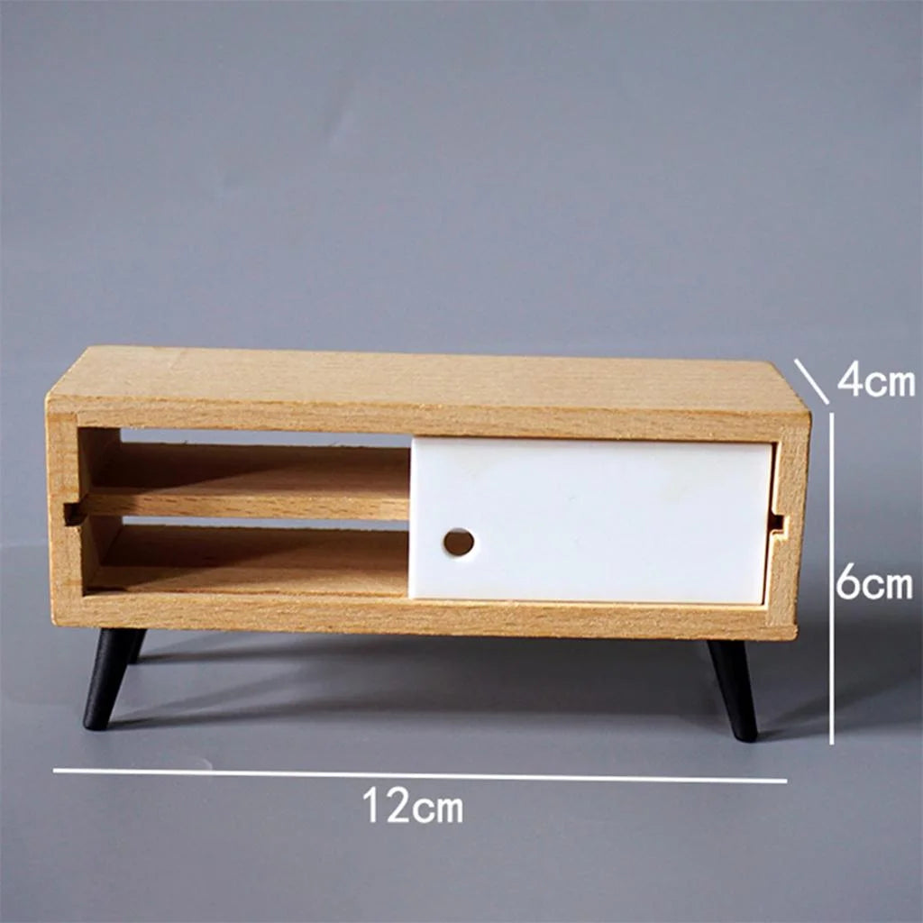 Dollhouse Miniature Furniture TV Cabinet Set P31985
