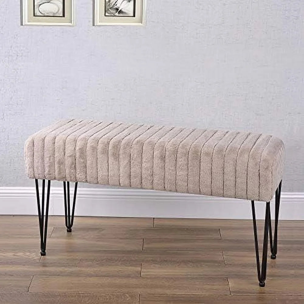 Faux Fur Ottoman Bench O859