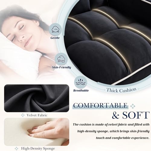Beige Velvet Convertible Chair Bed P837580