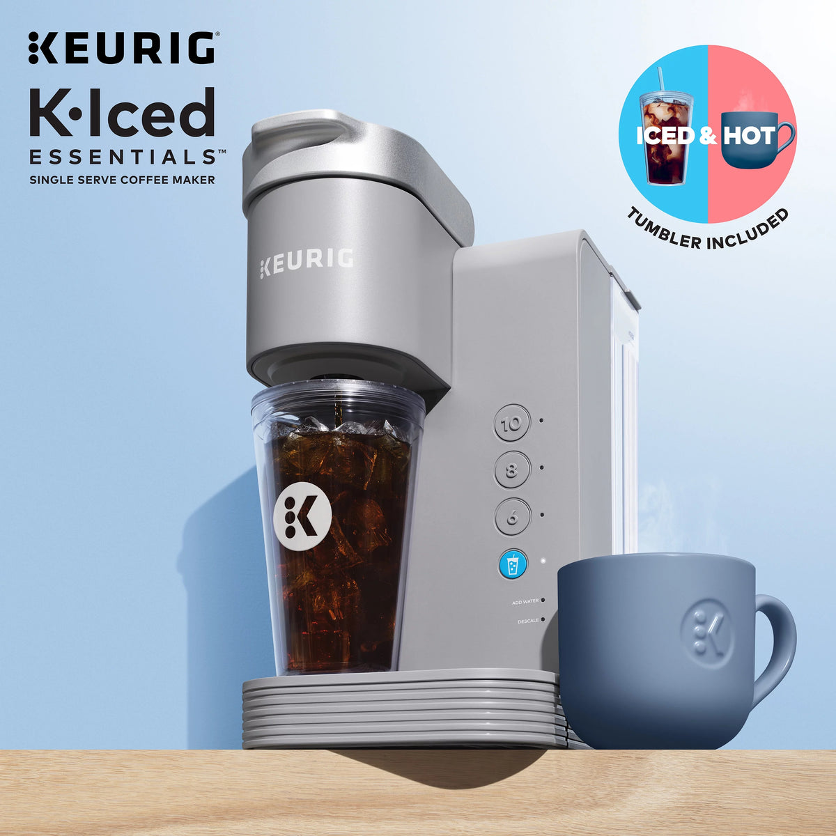 Gray Iced and Hot Single-Serve K-Cup Pod Coffee Maker G48657