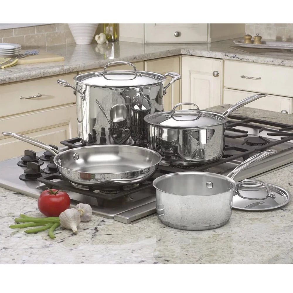 7-Piece Stainless Steel Cookware Set and 12 Piece Knife Set Q234837