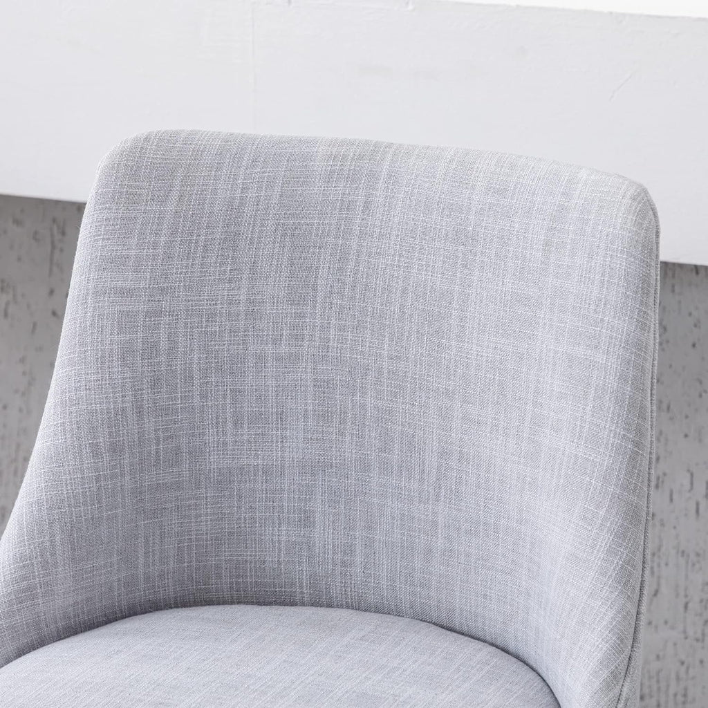 27 inch Swivel Linen Fabric Barstools with Wood Legs E31561