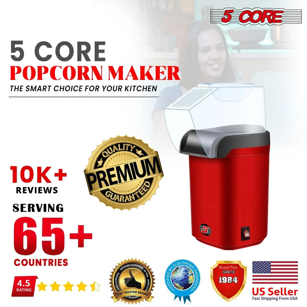 Red Hot Air Popcorn Machine Popper E5008