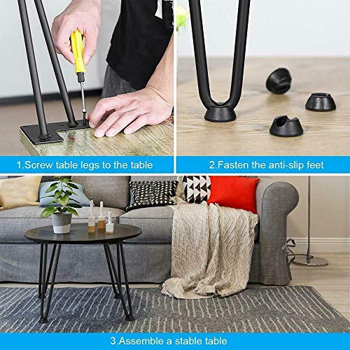 Black 2-Rod Metal Table Legs H212996
