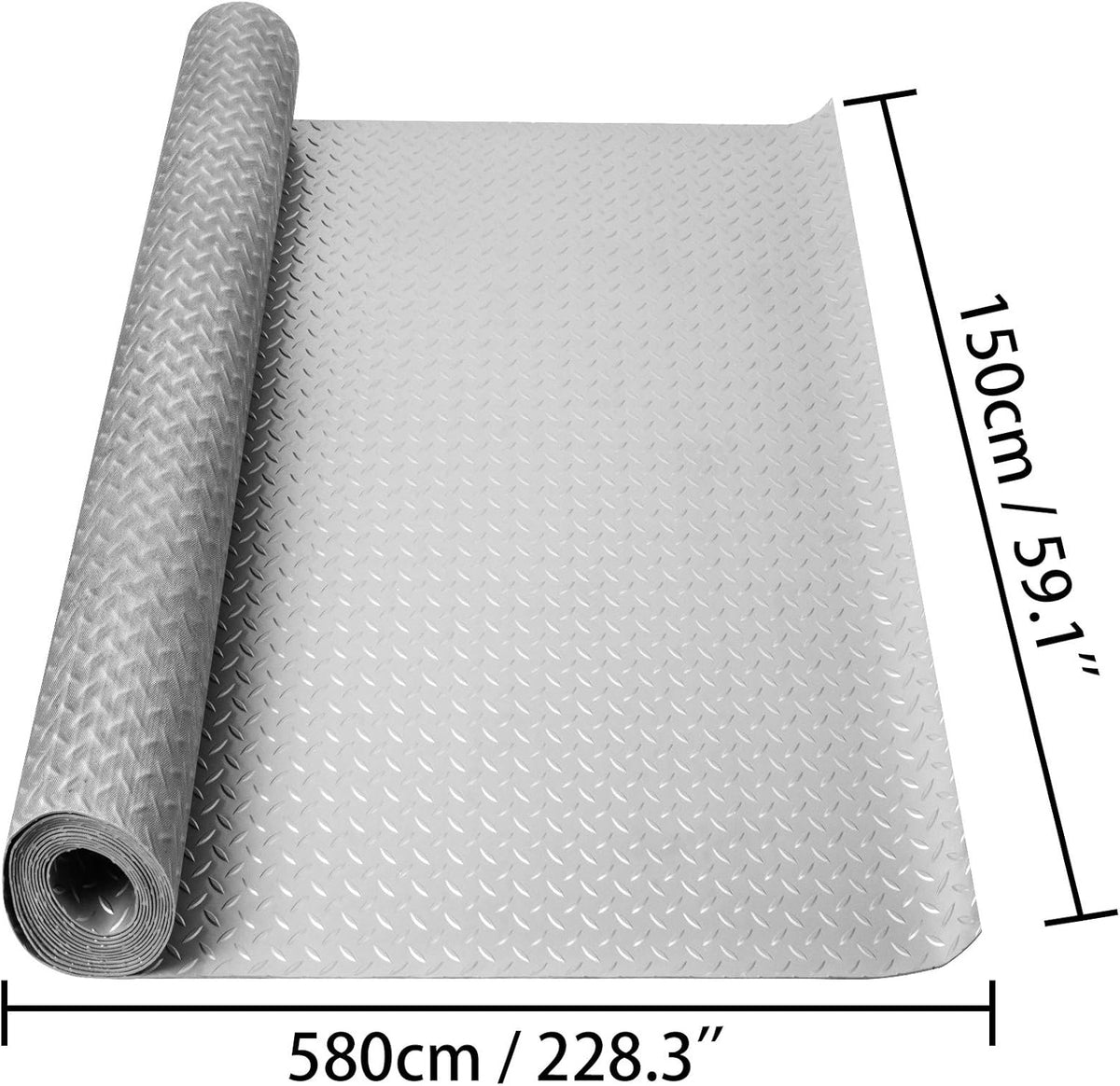 4.9x19ft Anti-Slide Diamond Texture Vinyl Garage Floor Mat G76086