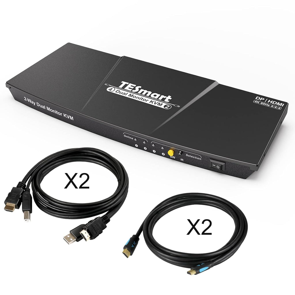 Dual Monitor KVM Switch with HDMI Port (Grey) F723