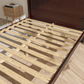 Queen Dark Brown Wood Platform Bed with Headboard W327