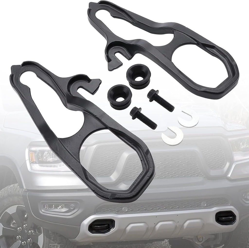 Black Steel Front Tow Hooks for Dodge Ram 1500 2019-2021 Y38408