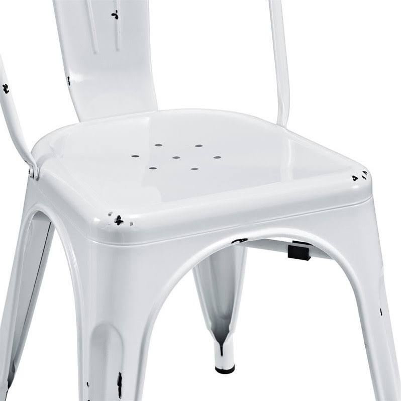 Antique White Metal Cafe Chair H755