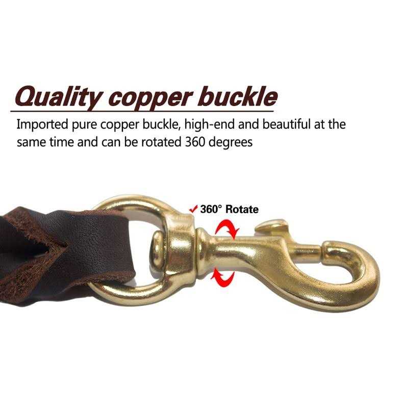 6ft Braided Genuine Leather Dog Leash H575698
