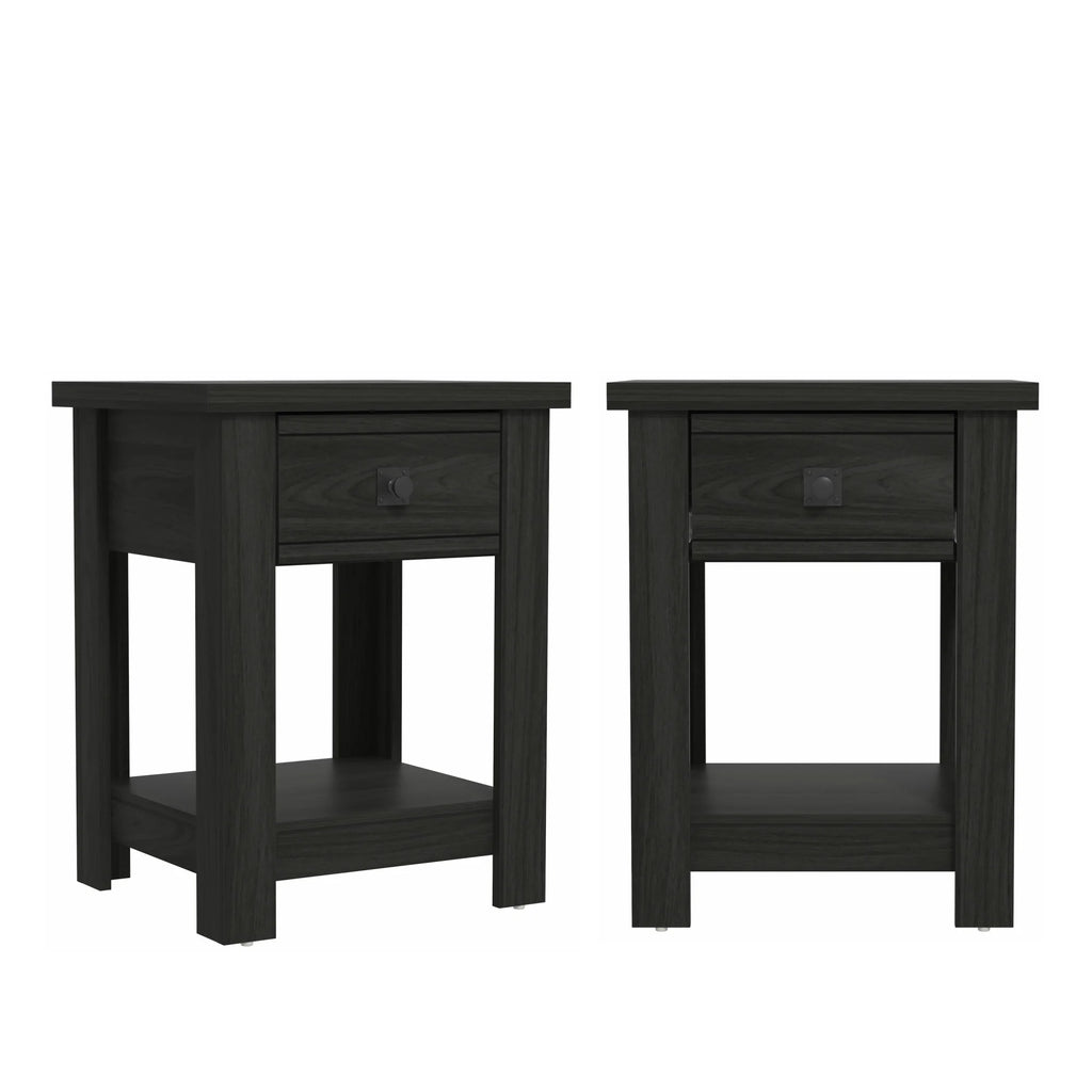 White 1 Drawer Nightstand Set of 2 J2091