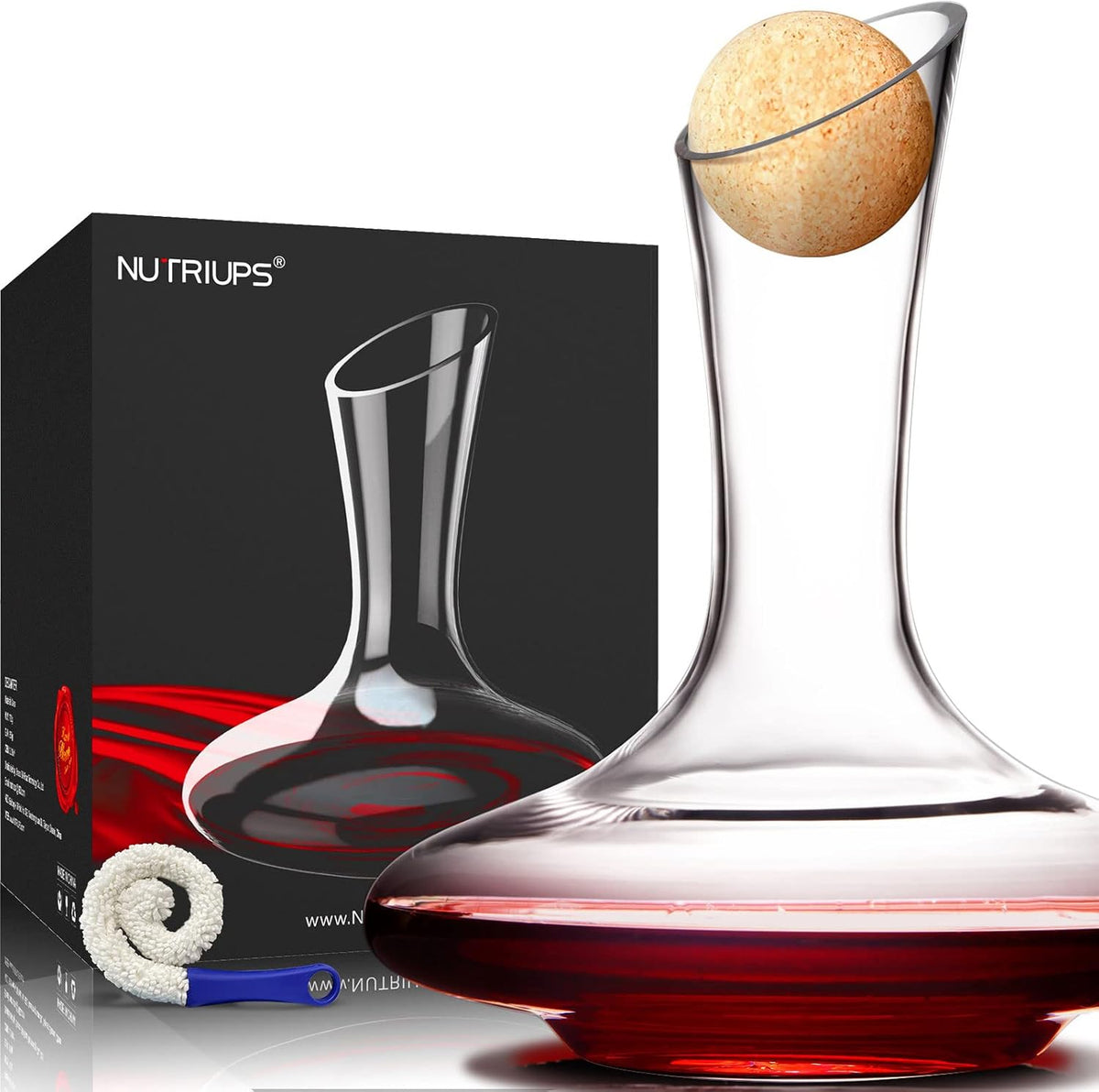 Wine Decanter with Stopper, Hand Blown, Pack of 2 X943001