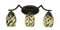 Three Light Bath Bar with Seashell Glass P39584