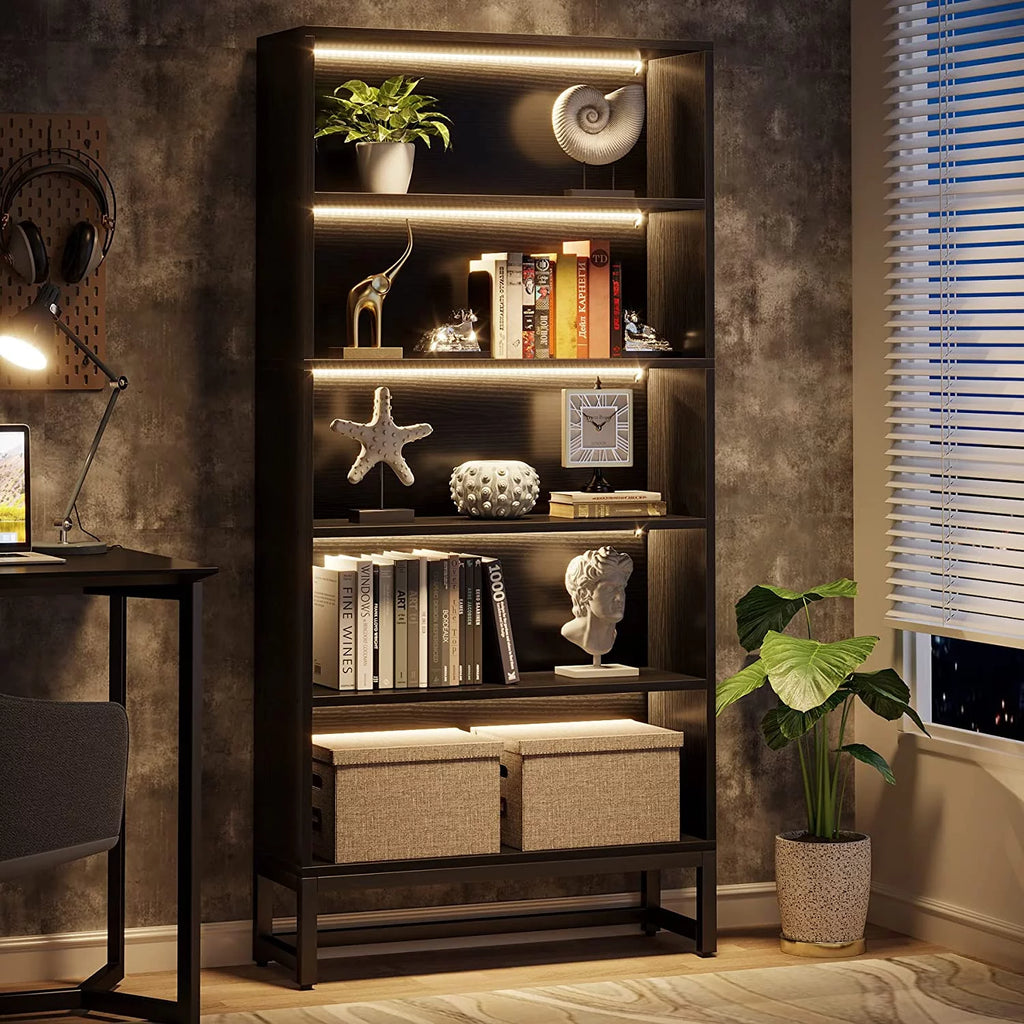 5 Shelf Bookcase with Led Lights L42336