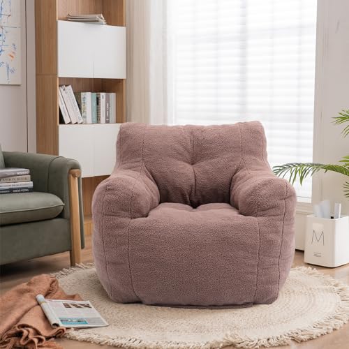 White Tufted Bean Bag Chair M89073