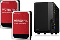 2 Bay NAS DiskStation DS218 Diskless + 2 WD Red Pro 4TB Hard Drives 7200 Class R571