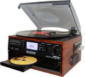 Bluetooth Record Player Turntable with AM/FM Radio, Cassette, CD Player, 2 Built in Speaker, SD Slot, USB, AUX A5560