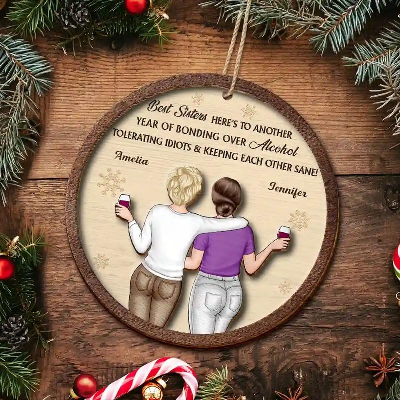 2-Layered Wooden Ornament T13403
